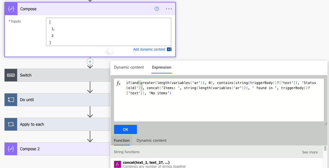 The large expression editor with a long expression wrapped over three lines